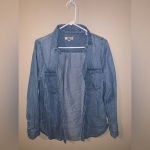 Route 66 Button Up, Jean Blue, Size Medium, Machine Wash Only